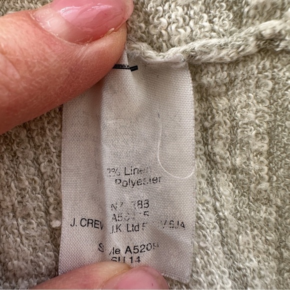 J. Crew sweater with v-neck, 3/4 length sleeves, high-low hem, linen blend knit - Picture 8 of 11